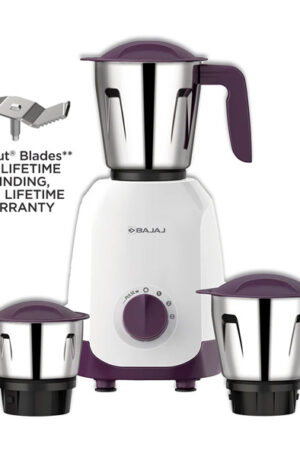 Bajaj Ninja Series Elegance 500W, 3 Jar with DuraCut® Blade