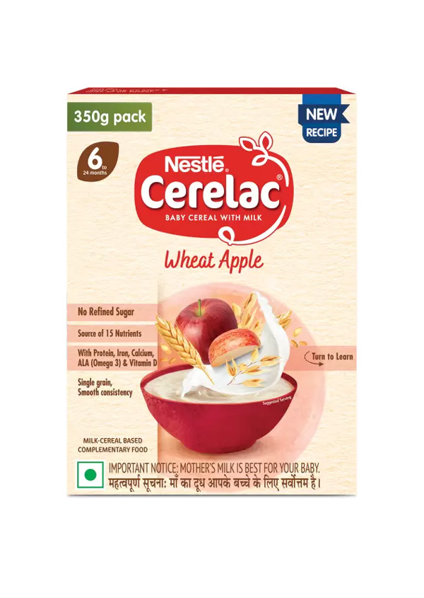 Nestle Cerelac Wheat Apple <br> 6 to 24 months
